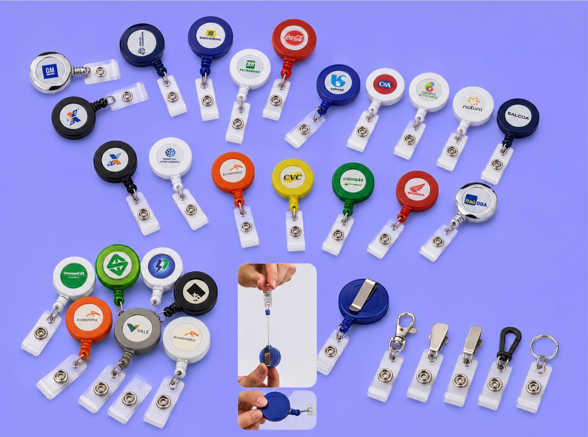 Porta-Crachá-Retrátil-Roller-Clips
